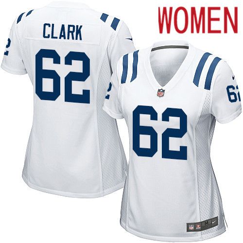 Women Indianapolis Colts #62 LeRaven Clark Nike White Game NFL Jersey